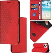 Case Compatible with Google Pixel 6a 5G,Compatible with Google Pixel 6a 5G Magnetic Closure Flip Kickstand Wallet Card Slot Cover Red
