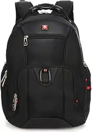 SWISSWIN Swiss Waterproof Business Backpack Travel Backpack College School Backpack Casual Daypack Daily Shoulder Bag SW0809I Black 17 inch Laptop Notebook Backpack for Men Womens Boys Girls …