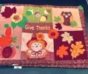 Kmart Home Essential NEW with Tag Give Thanks Patchwork Placemats Set of 4 18x13