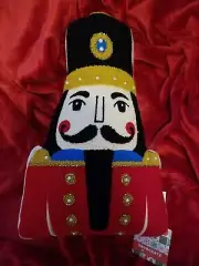 NOVOGRATZ Nutcracker Decor Pillow Embroidered Jeweled Holiday Christmas NWT