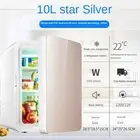 Mini Fridge 10 Liters Gold Refrigerator Cooler Warmer For Office Car Home 220V ＠