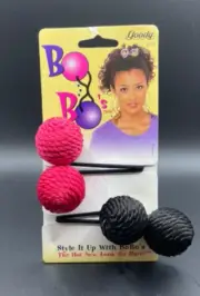 Vintage 90s Goody Bo Bo's Jumbo Ponytailers NOS Deadstock Black / Pink