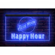 Blue Moon Display Night Light Neon Sign for Happy Hour Beer Bar Pub Man Cave