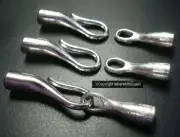 3 Jewelry clasps heavy 50mm hook & eye clasp SILVER plt use 4mm leather FPC244B