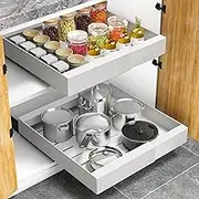 Gdaytao Pull Out Drawers for Cabinets Expandable, Pull Out Cabinet Organizer Adhesive, Slide Out Drawers Shelves for Kitchen,Bathroom,Pantry Cabinets Organization Adjustable Width 32-52cm