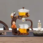 Kungfu Tea Set with Infuser Drinkware Tea Maker Kungfu Drip Teapot Glass Teapot