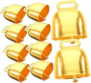 Kisangel 10pcs Metal Cow Bell Sheep Grazing Bell Cattle Bells Goat Grazing Bell Christmas Bell Ornaments Small Cattle Bell DIY Bell Loud Bell for Cattle Cat Collar Bell Pendant Cow Bells