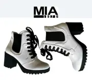 NIB, MIA “Aden” Combat Boots, Lace-Up, White, 10M, Adorable! Only $15.99!