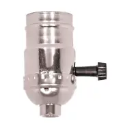 3-WAY NICKEL-PLATED LAMP PART SOCKET TR-27
