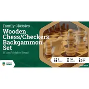 LPG Wooden Folding Chess, Checkers and Backgammon Set 35cm