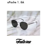 在飛比找蝦皮購物優惠-【本閣】Fakeme aPache1韓國名牌黑色復古圓框太陽