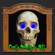 LED BLUE EYES HALLOWEEN PROP Crank Ghost Mask