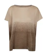 D.exterior Gradient Short Sleeve Top L LINEN
