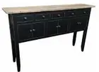 DARWAN BLACK/NATURAL RUSTIC HALL TABLE/CONSOLE TABLE RECYCLED ELM HAMPTONS