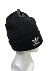 Adidas Originals Trefoil Cuffed Beanie Hat - Black & White OSFA New With Tags