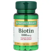 Nature's Bounty, Biotin, 1,000 mcg, 100 Coated Tablets