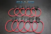 (10) 14 GAUGE ATC FUSE HOLDERS IN-LINE AWG WIRE COPPER 12V BLADE WATERPROOF EE