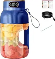 Portable Smoothie Blender On The Go,Portable Juicer,Portable Juicer Cup,Juice Cup Blender,Multifunctional Portable Blender Cup With Digital Display And Usb Rechargeable (B-One Cover)