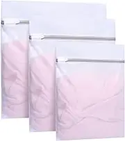 BAGAIL Set of 3 Mesh Laundry Bags - 1 Large,1 Medium and 1 Small Clothes Wash Bag for Blouse, Hosiery, Stocking, Underwear,Lingerie, Travel Laundry Bag (SML)