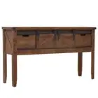 Solid Fir Wood Console Table 131x35.5x75cm Brown Hallway Entry Stand vidaXL
