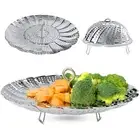Vegetable Steamer Basket, Premium Stainless Steel Veggie Steamer Basket - Fol...