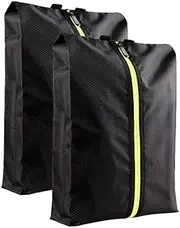 [Rwnjump] Dustproof and Waterproof Shoe Bags with Drawstrings,Sneakers Bag, Travel Portable Shoe Bag, Set of 2(Black)