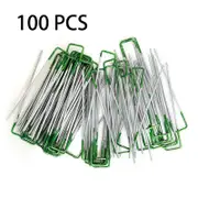 OZNALA 100PCS Primeturf Synthetic Artificial Grass Pins Fake Lawn Turf Weed Mat U Pegs Weedmat