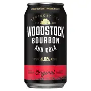 Woodstock Bourbon & Cola, Full-Bodied Mixed Drink, 4.8% ABV, 375mL (Case of 24 Cans)