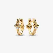 New PandoraxDisney Mickey Mouse & Minnie Mouse Sparkling Hoop Earrings 262959C01
