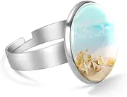 [FVQL] Adjustable Ring for Boys, seashell starfish beach