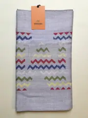 MISSONI Unisex Sciarpa All Wool Zig Zag Spellout 40 X 180 cms Scarf BNWT Purple