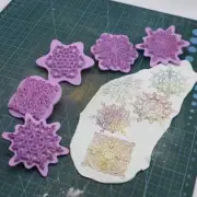 5pcs/lot Mandala Lace Pattern Emboss Stamp Polymer Clay Earring Texture Tools