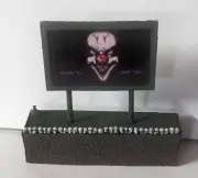 Custom Halloween Lemax Scale Demented Clown Welcome to Spooky Town Billboard