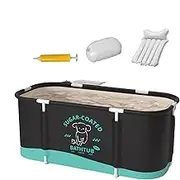 Portable Bathtub for Shower Stall - Soaking Standing Bath Tub | Outdoor Ice Bath Tub for Athletes Multiple Layered Portable Cold Plunge Tub for Home Gyms 45.3x23.6x19.7 Inch