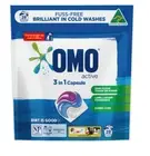 OMO Active 3 in 1 Laundry Capsules Detergent Wash Front Top Loaders 56pk