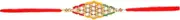 SLNDOKTG Rakhi for Brother | Rakhi Set for Brother | Rakhee Bracelet on Festival of Raksha Bandhan for Brothers | Made by fine Threads Multicolored Stone and Small White Beads Set of 1