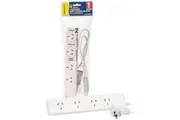 JACKSON 4-Way Powerboard Surge Protected 2x ports double spaced 1m Power cord