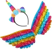 2pcs Unicorn Headband Wings Set Hair Hoops Creative Headband for Boys and Girls Parties