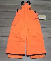 New Quiksilver Kids Boogie Snowboard Bib Pants Boys Toddler Sz 2 Orange Black