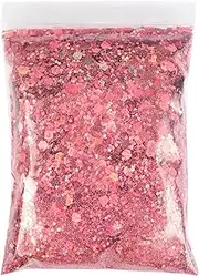 1Bag 50g Nail Glitter Sequins Paillette Flakes 3D Nail Art Decor Pink