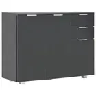Sideboard High Gloss Black 107X35x80.5 Cm Wood Sideboards & Buffets