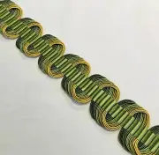 SAMUEL & SONS SPRING GREENS GOLD "ORSAY SILK CRETE" PASSEMENTERIE TRIM FRINGE