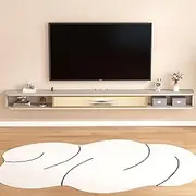 Floating Entertainment Center Wall Mounted Media Console with Storage Cabinets for Living Room and Bedroom Modern TV Stand Console Table for Home Decor (Light Grey)
