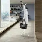 12 Hook Coat Rack Stand Hat Clothes Hanger 3-Tier Metal Tree Style Storage Shelf