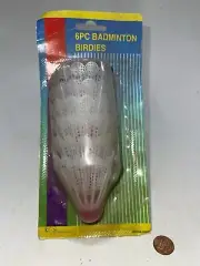 Vintage 6pc Badminton Shuttlecocks Birdies Plastic