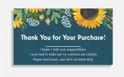 100 Thank You Cards for eBay Your Purchase Order Sunflower Green