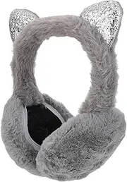 [BESTYASH] Cat Ears Wipes Ear Muffs for Women Favor Sleep Mask Outdoor Warm Ear Muffs Faux Dog Ear Warmers Plugs Protectors Beanie Cats Furry Ear Protection Tail Plush White
