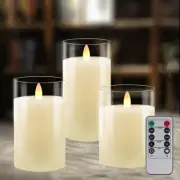 Valentines Day Battery Flameless Glass Candles Flickering Real Wax Remote Timer