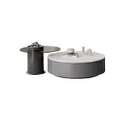 ROSIE White Ceramic Top Coffee Table Set/Ceramic top /Pine wood cabinet