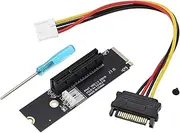 LT Easiyl M.2 NGFF to PCI-E X4 Slot Riser Card Key M 2260 2280 SSD Port to PCIE Adapter with SATA Power Cord Compatible with Miner Mining